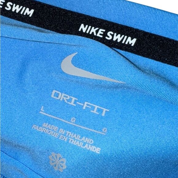 Nike Swim Dri-FIT Rash Guard Women’s Large Blue UPF 40+ Surf Shirt NWT - Picture 2 of 7